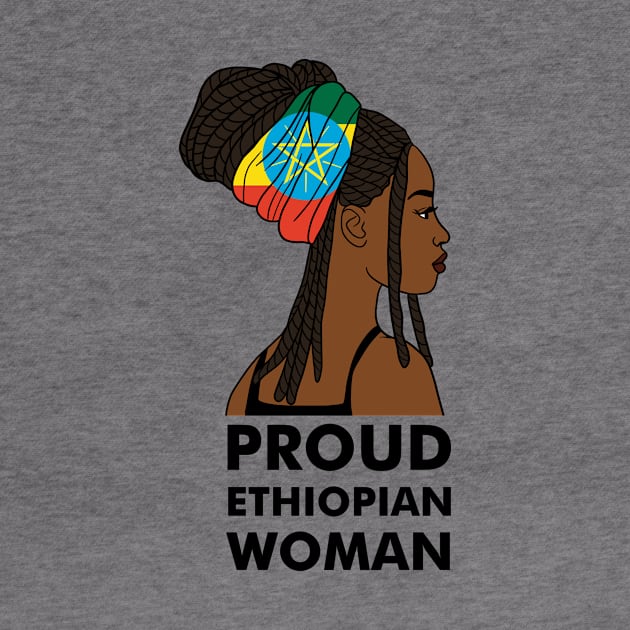 Proud Ethiopian Woman, Ethiopia Flag, Afro African by dukito